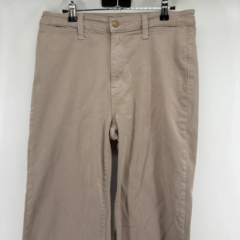 Judy Blue Jeans Womens 11/30 Beige Garment Dyed Wide Leg Crop High Waist Raw Hem